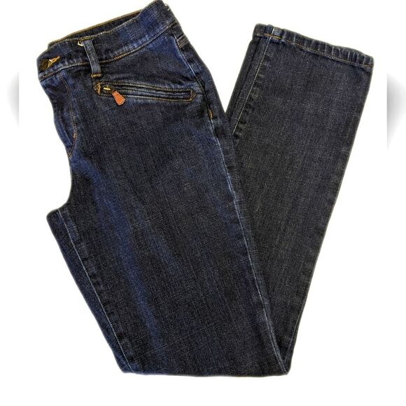 Lauren Ralph Lauren, slim leg, dark wash, 99% cotton, front zip pockets 8 - Picture 1 of 6